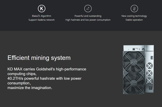 Blake2s KDA Asic Miner Goldshell KD MAX 40.2t Kadena কম্পিউটার সার্ভার