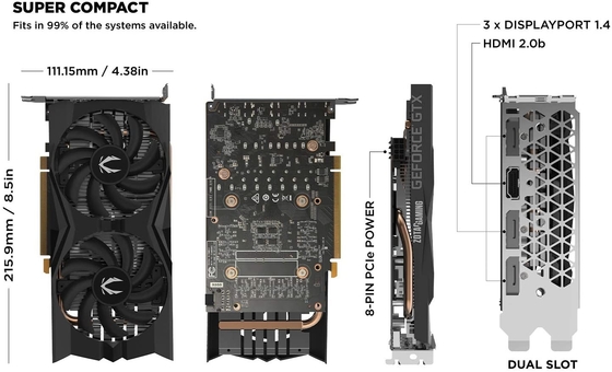 192 বিট মাইনিং রিগ গ্রাফিক্স কার্ড ZOTAC গেমিং GeForce GTX 1660 6GB GDDR5 গ্রাফিক্স কার্ড
